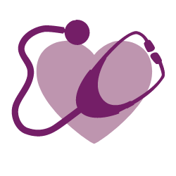 Icon of a heart with a stethoscope