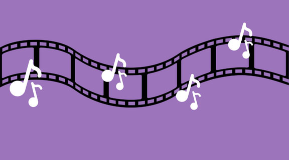 film strip and musical notes
