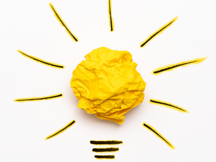 Stylized and illuminated lightbulb