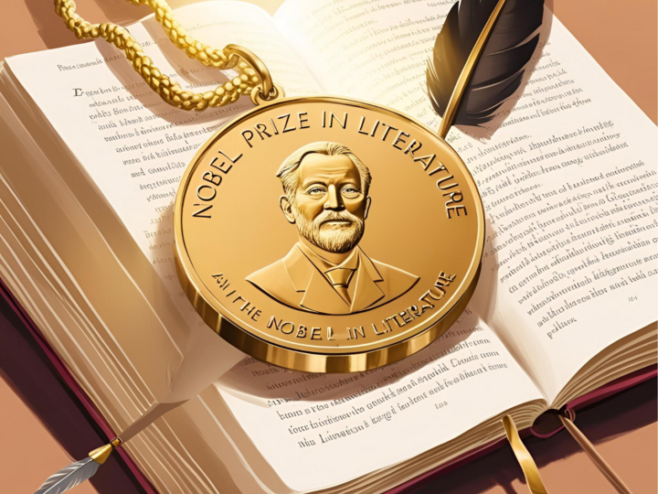 Nobel prize resting on a book