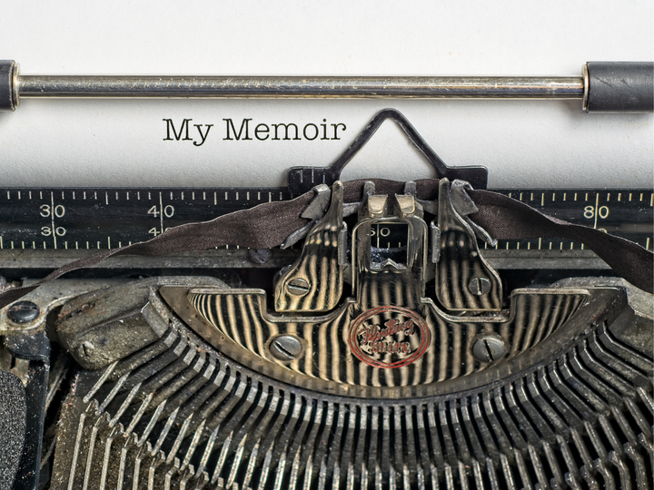 A typewriter writing a memoir