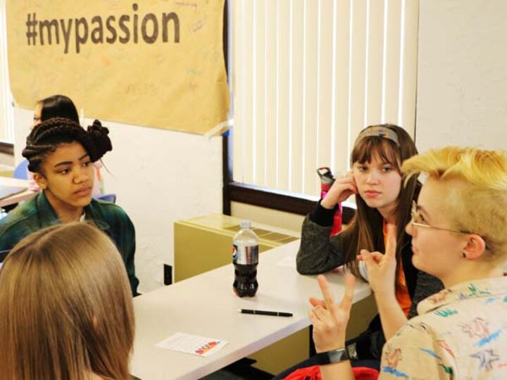 #mypassion honors seminar group of students at table