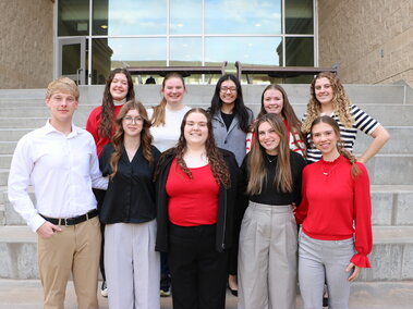 Students standing in a group