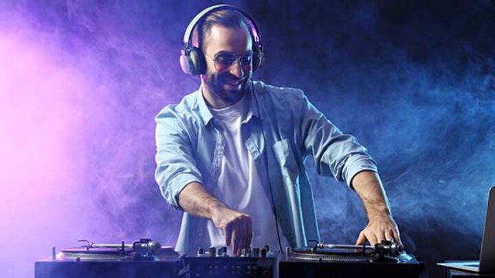 DJ mixing tracks
