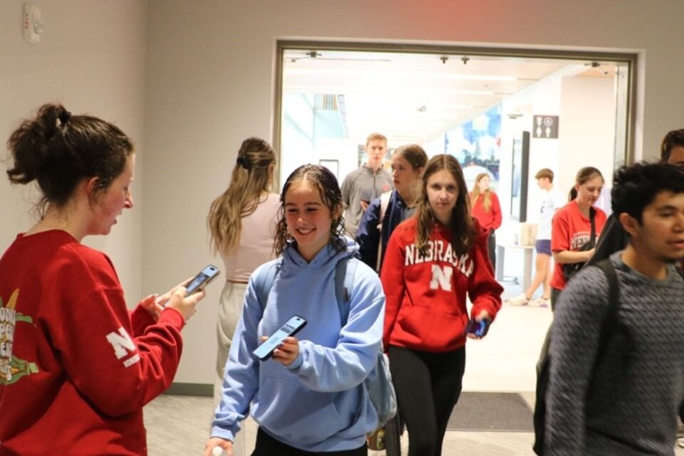 Students checking in to an event