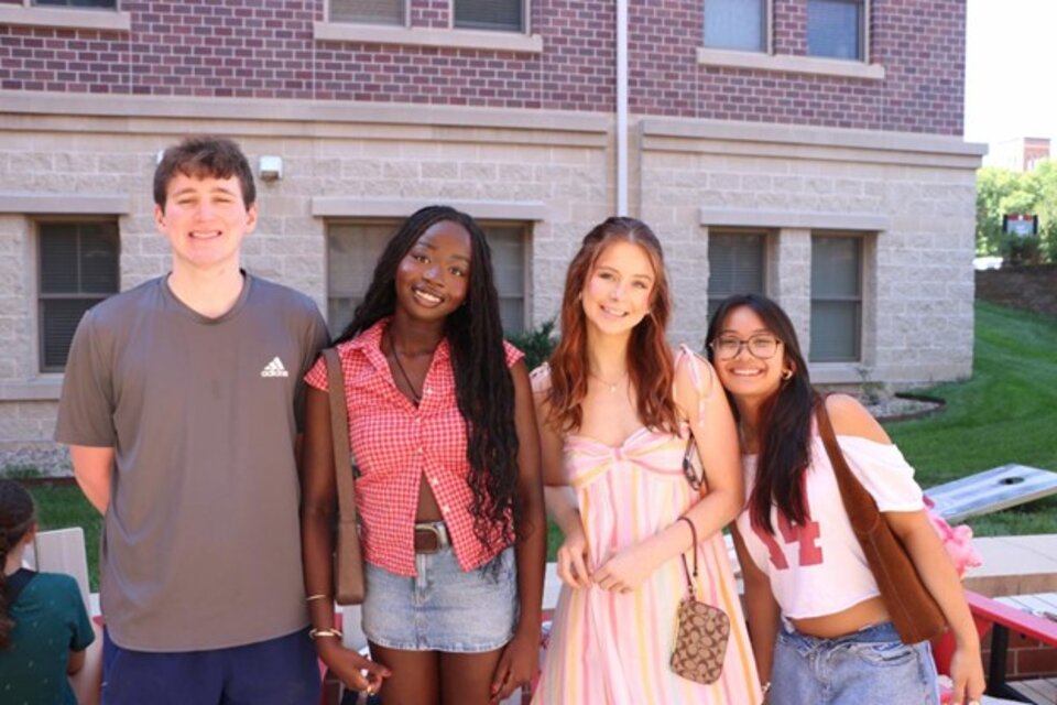 A group of students posing for a photo